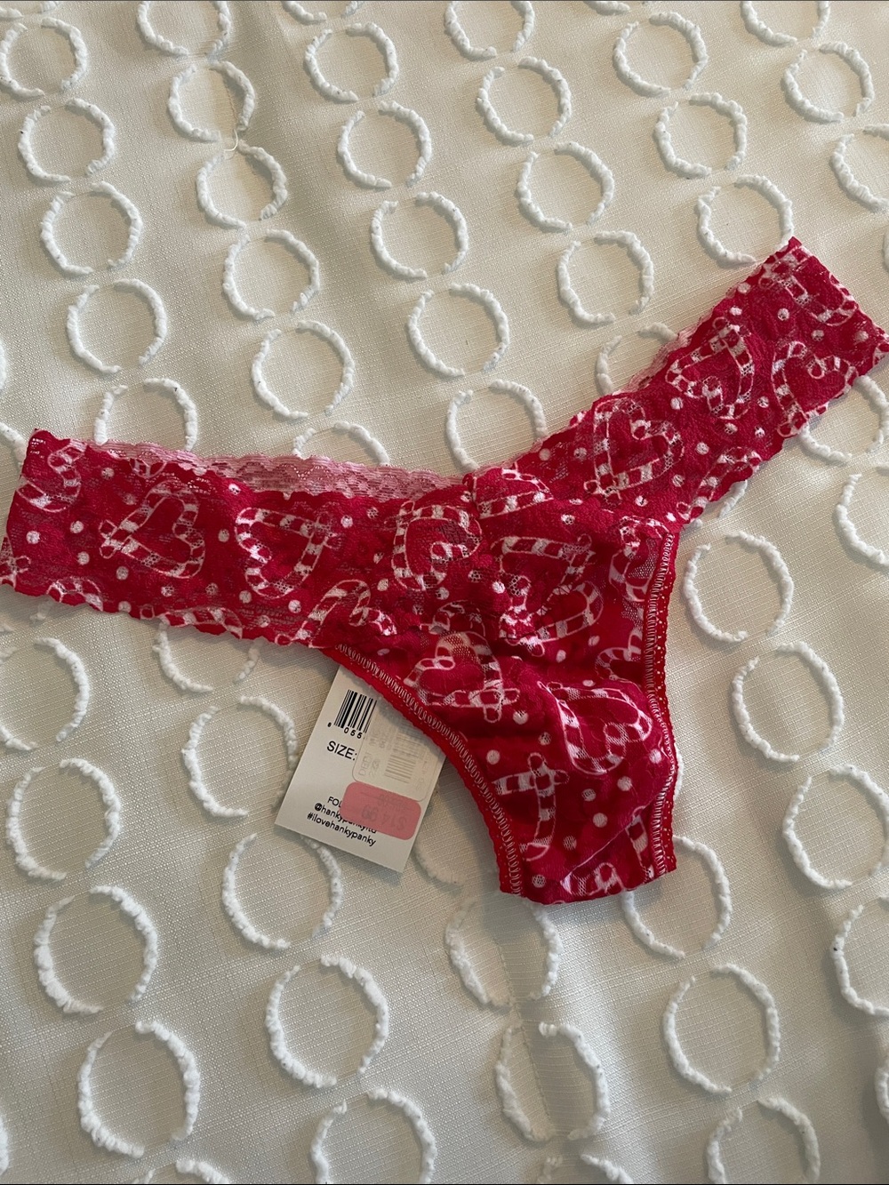 Hanky Panky Red Heart & Polka Dot Lace Thong